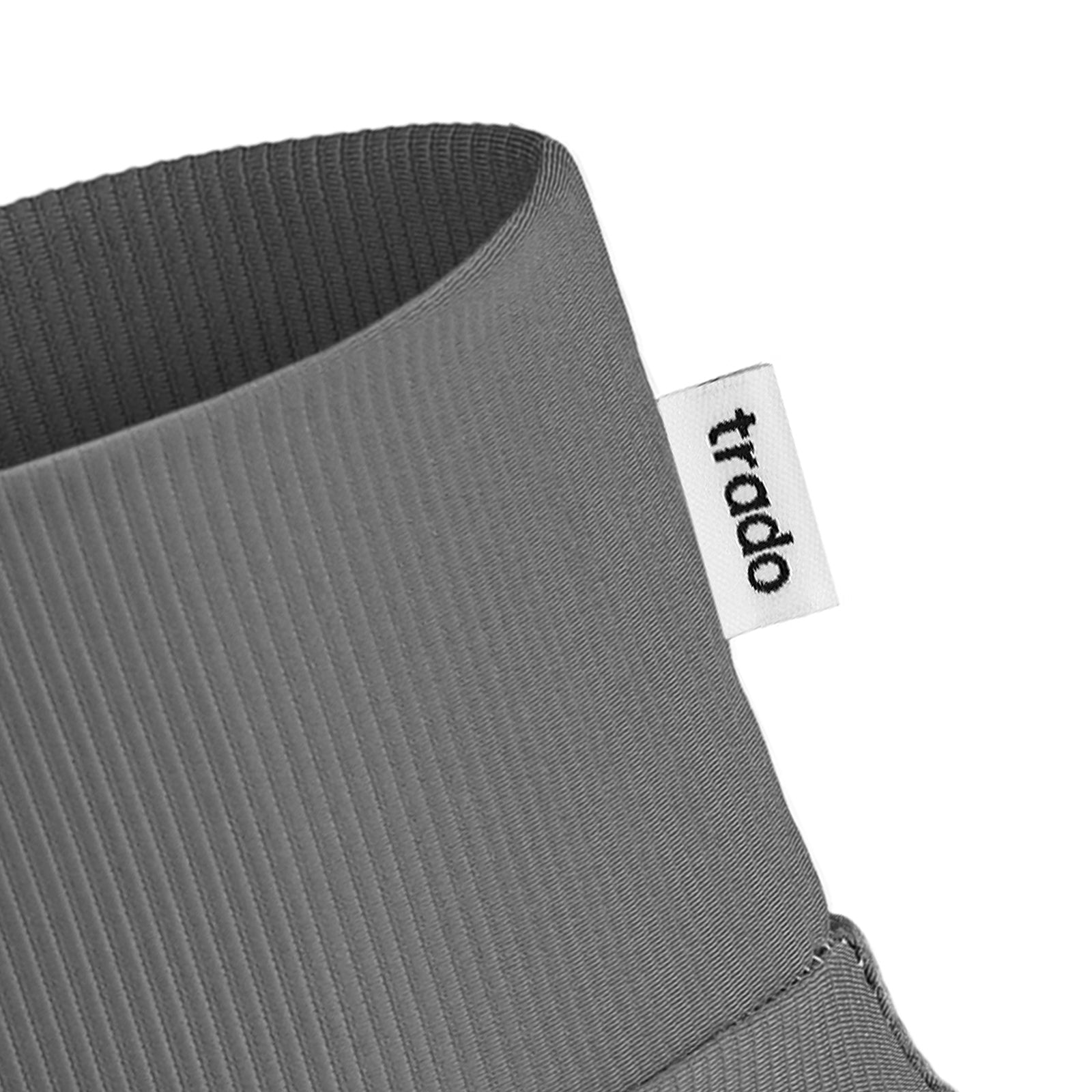 trado label on the trado trail gaiter charcoal
