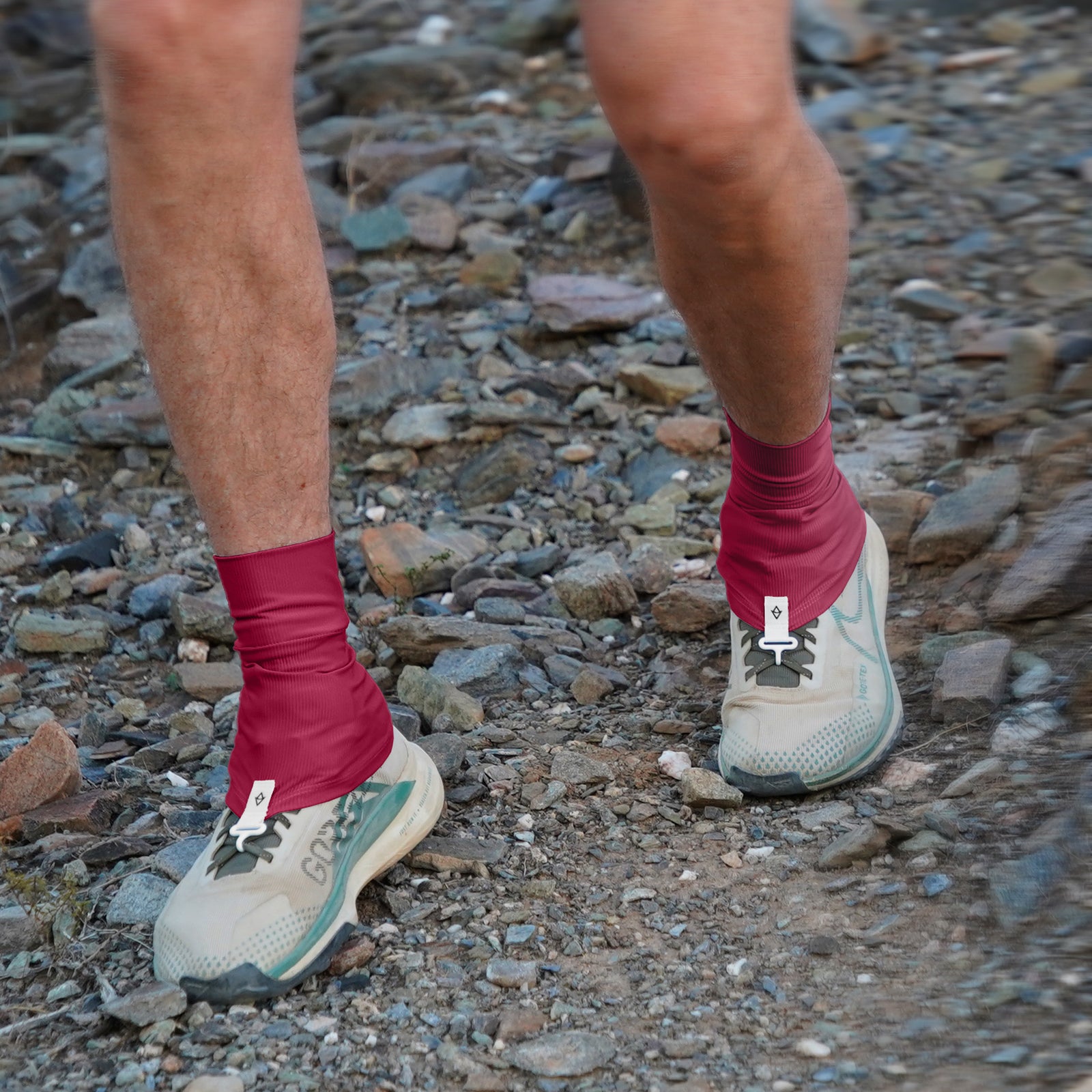 dark red trado trail gaiters
